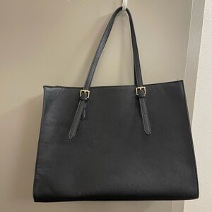 Leather work tote